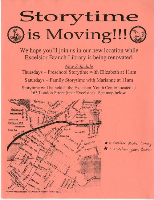 Storytime is moving flyer