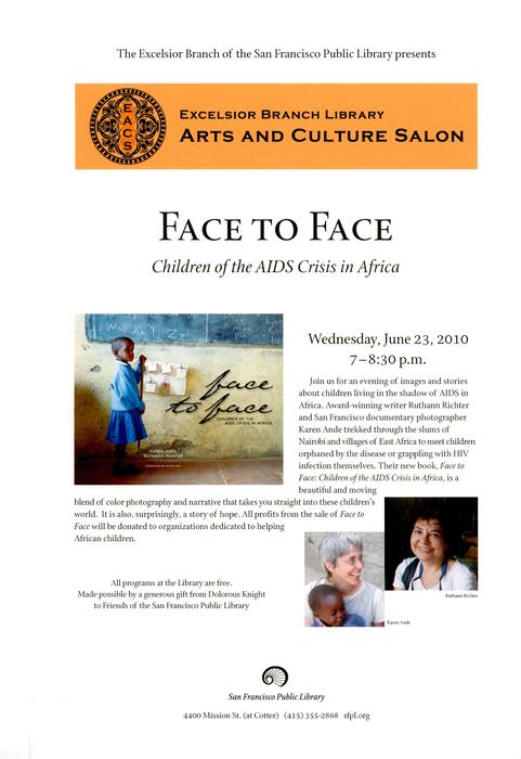 Arts and Culture Salon - Face to Face Children of the AIDS Crisis in Africa