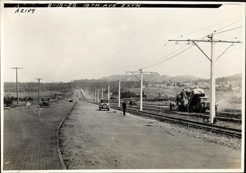 Department of Public Works photo of 19th Avenue in San Francisco's Merced District, 8-19-29