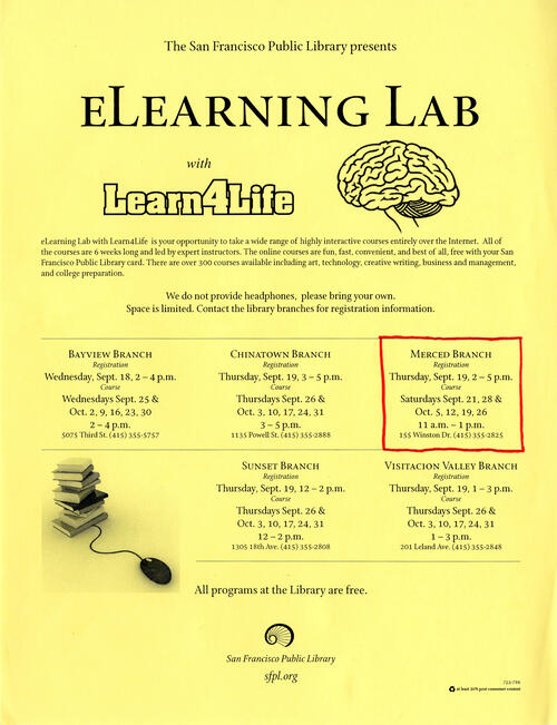 eLearning Lab with Learn4Life flyer