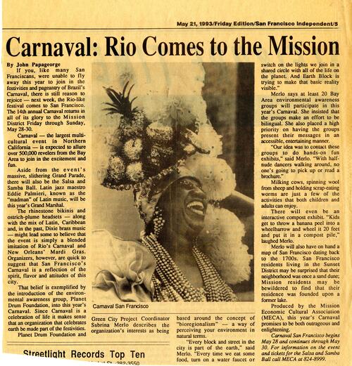 Carnaval, Rio Comes to..., SF Independent, May 21 1993