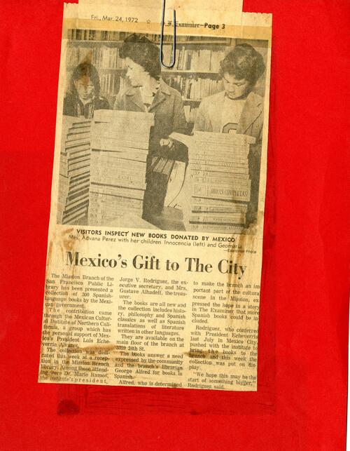 Mexico's Gift to The City, SF Examiner, March 24 1972