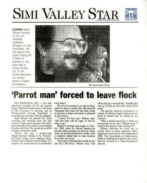 Parrot man forced to leave flock