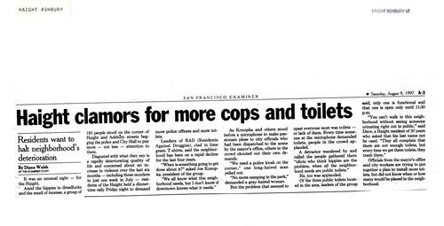 Haight Clamors for More Cops..., SF Chronicle, August 9 1997