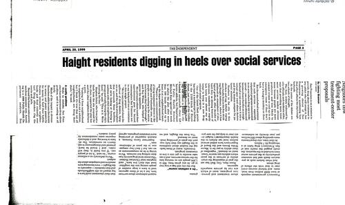 Haight Residents Digging Heels..., The Independent, April 20 1999