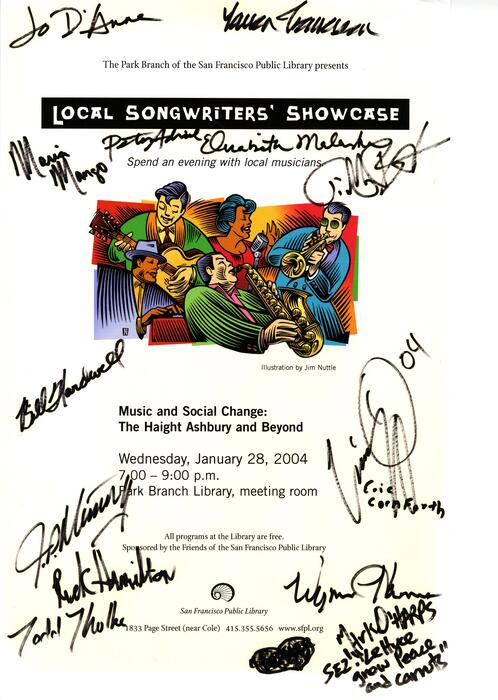 Local Songwriters' Showcase, Poster, Park Branch