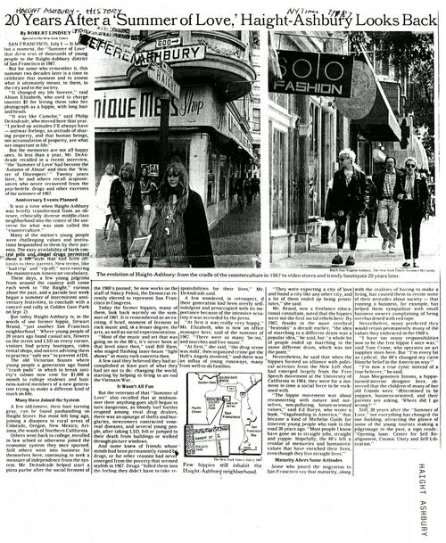 20 Years After 'Summer of Love', Haight-Ashbury Looks Back