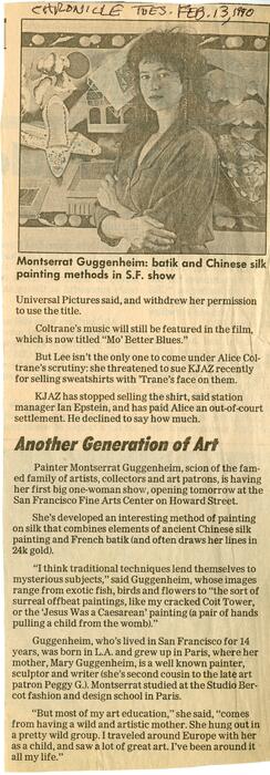 Another Generation of Art, San Francisco Chronicle, February 13, 1990.