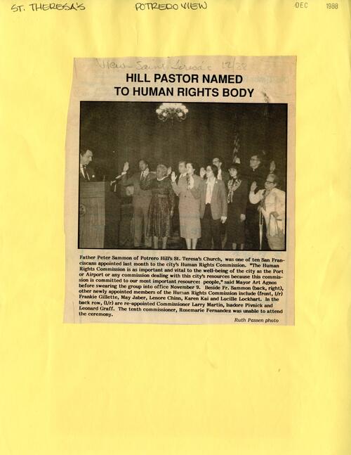 Hill Pastor Named to Human..., Potrero View, December 1988