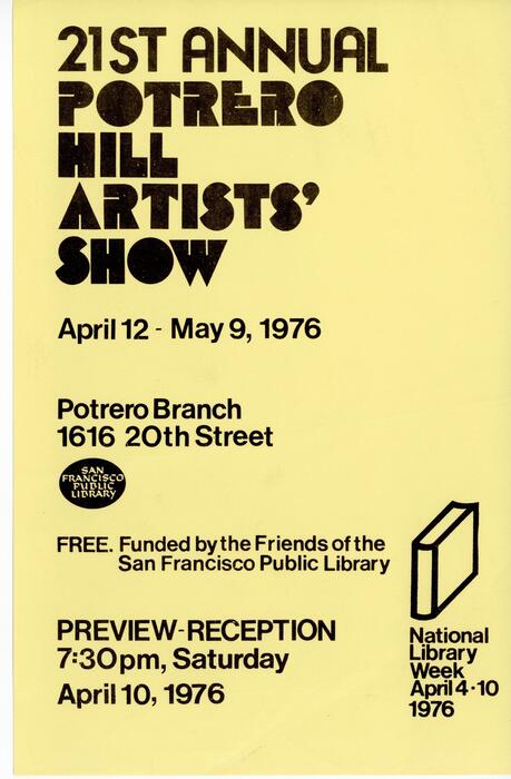 21st Annual Artists' Show, Program Flyer