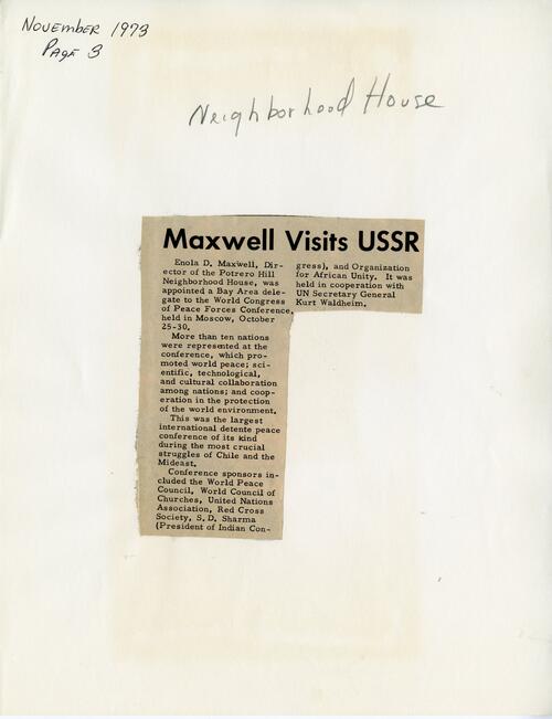 Maxwell Visits USSR