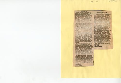 Library News from Potrero View November 1989