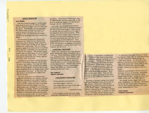 Library News from Potrero View November 1990