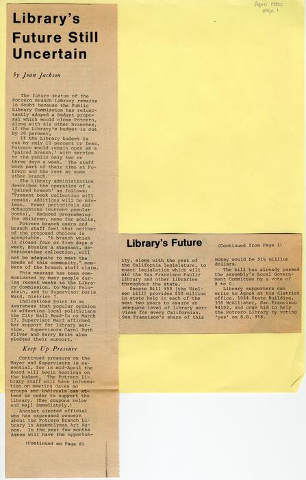Library's Future Still Uncertain