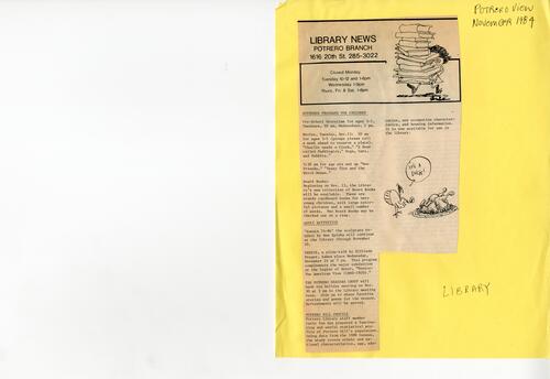 Library News from Potrero View November 1984