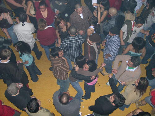 [People dancing at New Years Eve party at Danz Haus]