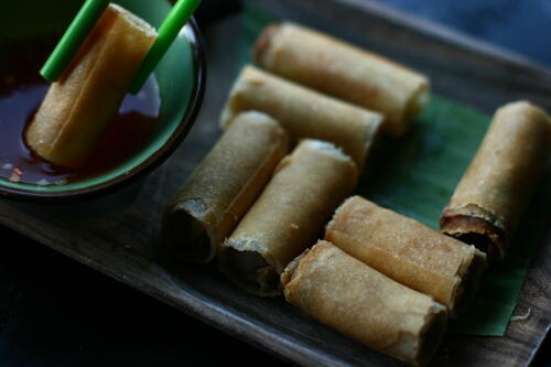[Filipino cuisine, lumpia, from the Polong Lounge]