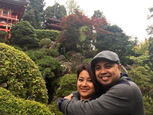 [Ella and Jesch at Japanese Tea Garden, Golden Gate Park]