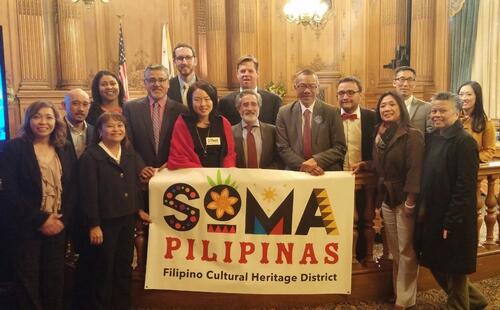 [Filipino American Development Foundation along with community members and SF Board of Supervisors at City Hall]