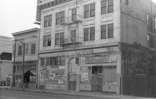 [Buildings on the 700 block of Howard before being demolished as part of South of Market Redevelopment,