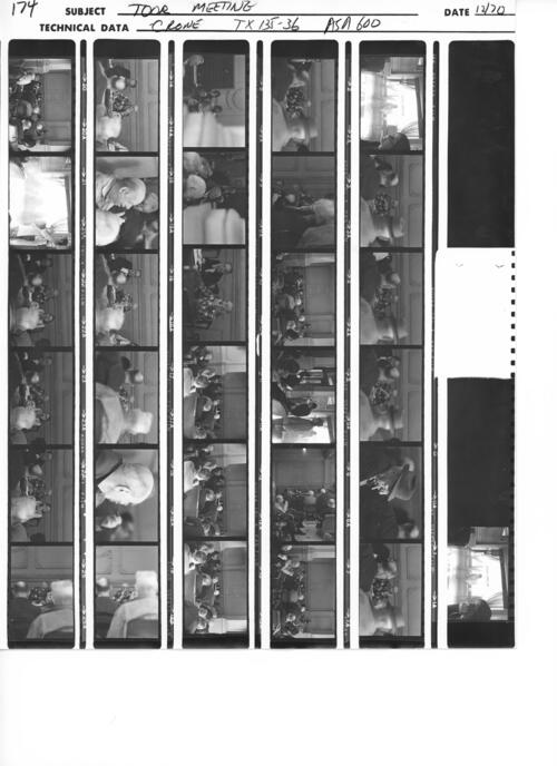 [Contact sheet of a film roll documenting a meeting of Tenants and