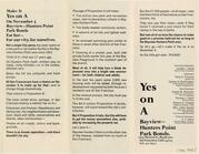"Yes on A" Bayview-Hunters Point Park Bonds tri fold flier