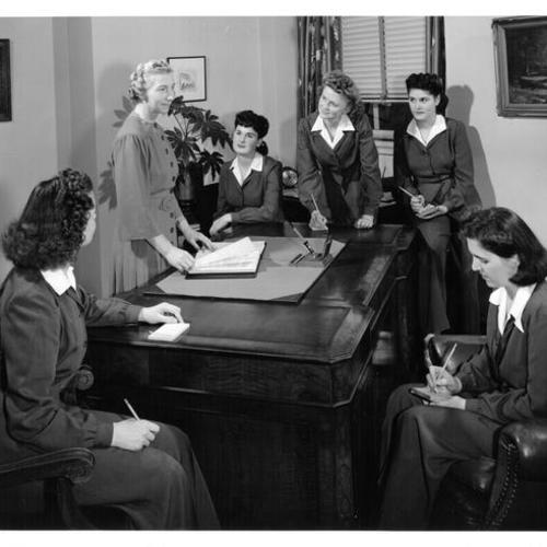 [Group of female employees at the San Francisco Stock Exchange]
