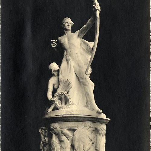 ["Adventurous Bowman" by Hermon Atkins MacNeil from the top of the Column of Progress at the Panama-Pacific International Exposition]