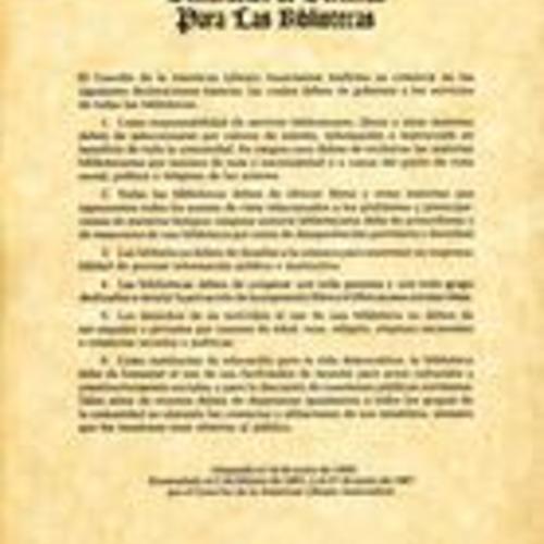 Declaracion de Derechos Para Las Bibliotecas, n.d.