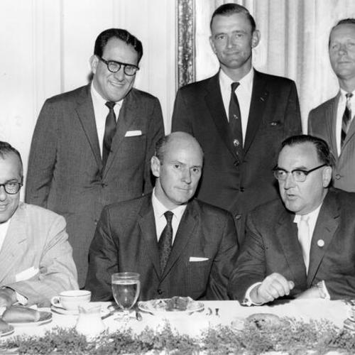 [Edmund G. Brown and others at a luncheon for the Labor's Committee for Democratic against Right-to-Work]