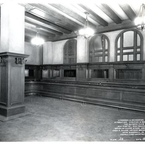[Interior of the Olympic Club's at Post and Mason streets]