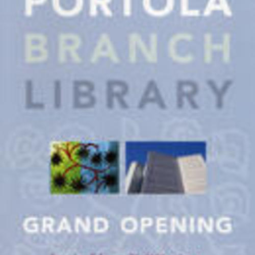 Portola Branch Library binder, p. 124: Portola Branch Library Grand Opening Program  (1 of 3)