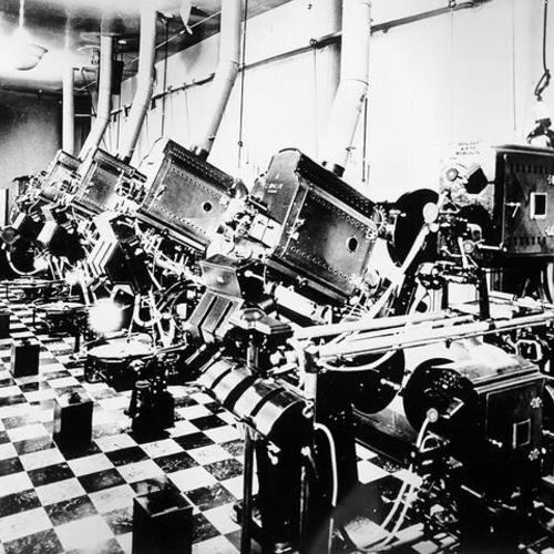 [Sound projectors and Brenograph lighting effects projector at the Fox Theater]