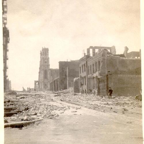 [Jewish Cathedral in ruins on Sutter Street]