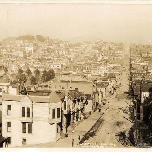 Telegraph Hill - April 6, 1906. Green and Taylor sts