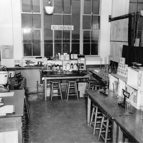 [Chemical mixing room in the Galileo High School photography laboratory]