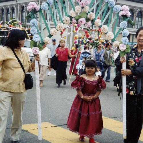 [Rosie at Annual Bessie Carmichael Flores de Mayo parade]