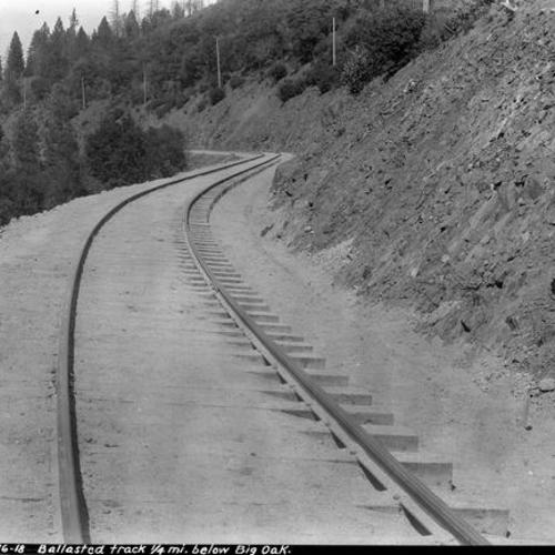 [Hetch Hetchy Railroad: Ballasted Track 1/4 Mile Below Big Oak]