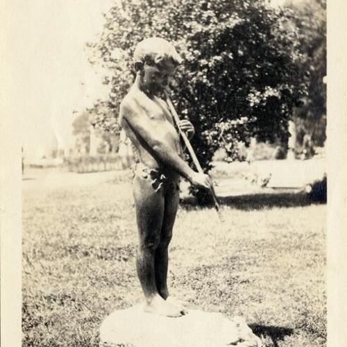 [Sculpture titled "Boy Pan With Frog" at the Panama-Pacific International Exposition]