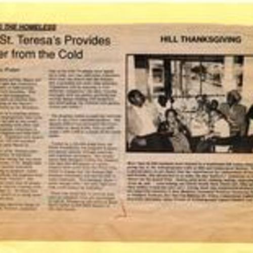 Hill's St. Teresa's Provides Shelter..., December 1989