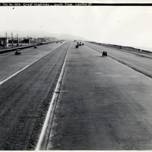 [Great Highway, south from Lawton Street]