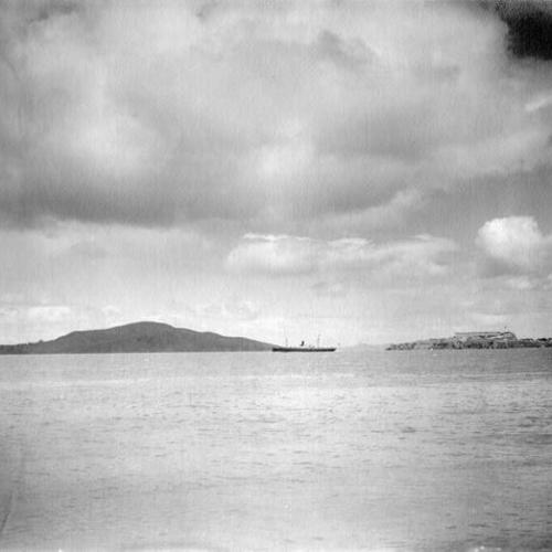 [View of the bay and Alcatraz Island]