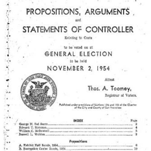1954-11-02, San Francisco Voter Information Pamphlet