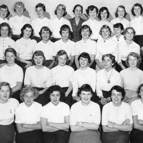 [Group of teenage girls appointed to the Emporium high school board for 1952-1953]