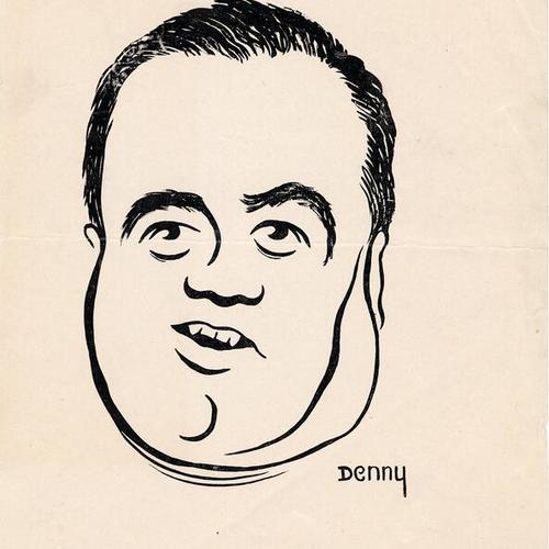 [Drawing of FBI chief J. Edgar Hoover by Denny]
