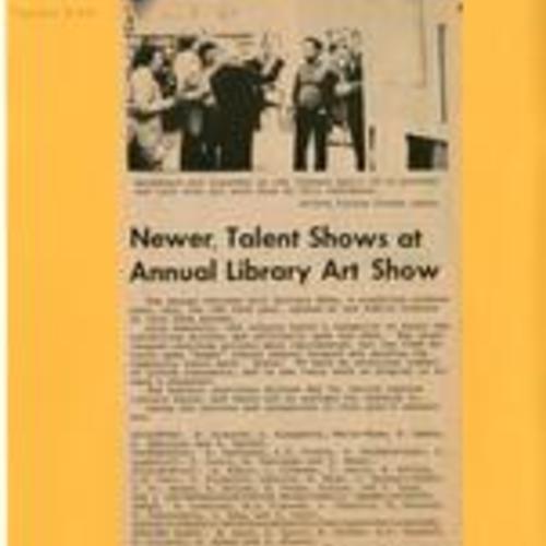 Newer Talent Shows at Annual Library Art Show, Potrero View, May 1977