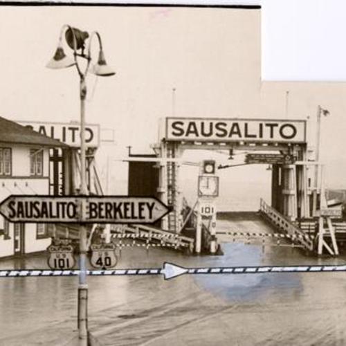 [View of the Sausalito and Berkeley Ferry entrances on the Hyde Street Pier]