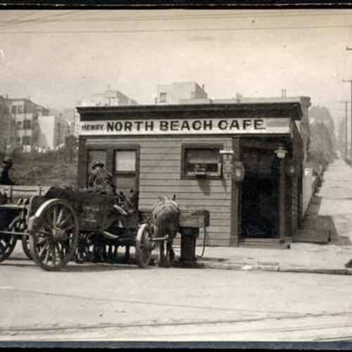 [North Beach Café at the corner of Taylor and Chestnut streets]