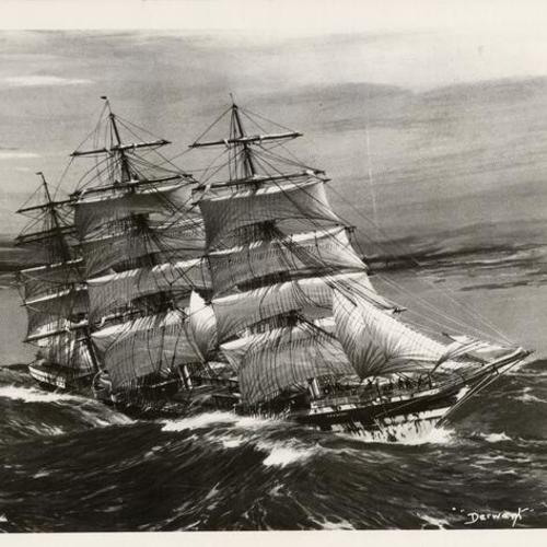 [Painting of sailing ship "Derwent"]