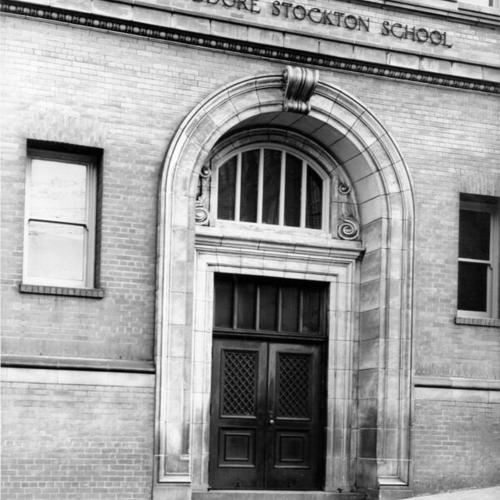 [Entrance to Commodore Stockton Elementary School]
